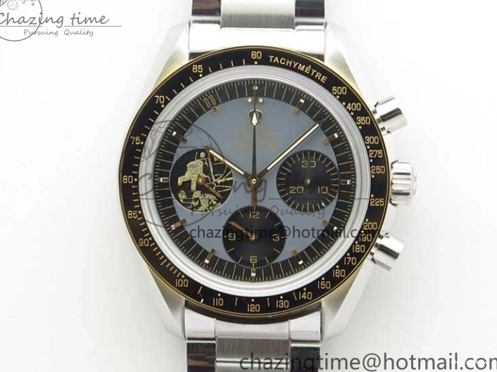 0130 Speedmaster 50th Anniversary of The Moon Landing OMF Best Edition on SS Bracelet Manual Winding Chrono Movement WellDesigned 7891